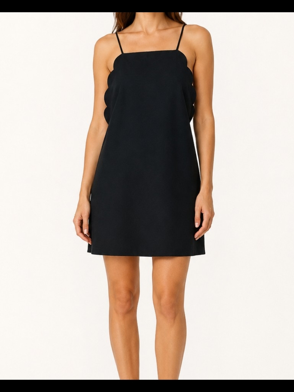 Lulus Women's Black Dress Scallop-Edge Mini Size XL